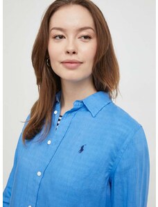 Lněná košile Polo Ralph Lauren regular, s klasickým límcem, 211920516