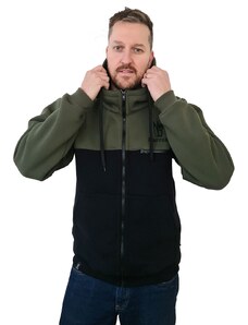 Pánská mikina s kapucí na zip Barrsa Hunter Black / Khaki