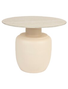 White Label Béžový keramický odkládací stolek WLL KARULA 47 x 60 cm