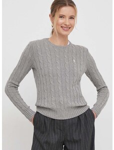 Bavlněný svetr Polo Ralph Lauren šedá barva