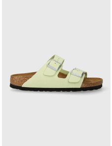 Semišové pantofle Birkenstock Arizona dámské, zelená barva, 1026710