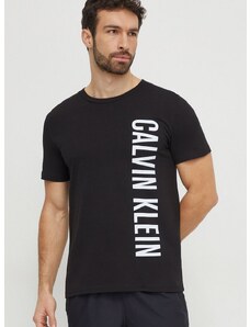 Bavlněné tričko Calvin Klein černá barva, s potiskem, KM0KM00998