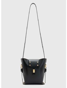 Kožená kabelka AllSaints MIRO černá barva