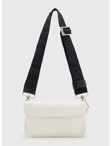 Kožená kabelka AllSaints ZOE bílá barva