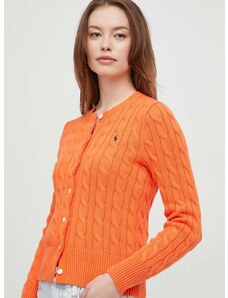 Bavlněný kardigan Polo Ralph Lauren oranžová barva, 211891643