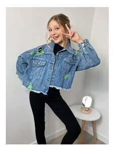 By Mini - butik Green ripped oversize jeans bunda