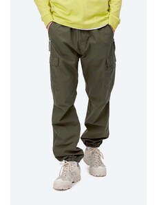 Bavlněné kalhoty Carhartt WIP Cypress zelená barva, ve střihu cargo, I025932.CYPRESS.RI-CYPRESS.RI