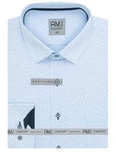 Pánská košile AMJ Comfort - modrá se vzorem VDBR1343