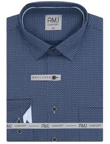 Pánská košile AMJ Comfort - modrá se vzorem VDBR1336