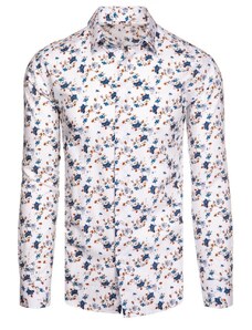 Dstreet Nádherná bílá košile s květinovým vzorem