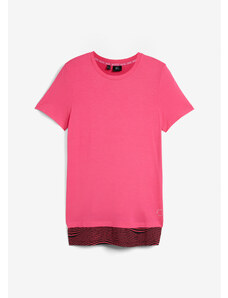 bonprix Sportovní dlouhé triko ve vzhledu 2 v 1 Pink
