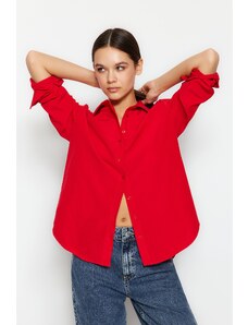 Trendyol Red Loose Fit Woven Shirt