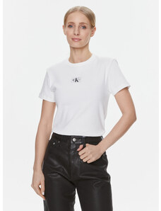 Calvin Klein dámské bílé žebrované tričko