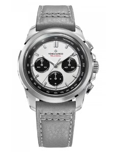 Stříbrné pánské hodinky Venezianico s koženým páskem Bucintoro 8221510 42MM Automatic