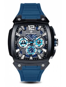 Ralph Christian Watches Černé pánské hodinky Ralph Christian s gumovým páskem The Phantom Chrono - Nordic Blue 44MM