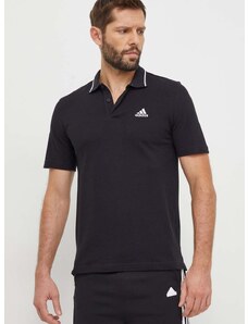 Bavlněné polo tričko adidas černá barva, IC9314