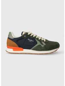 Sneakers boty Pepe Jeans PMS40006 zelená barva, BRIT MIX M