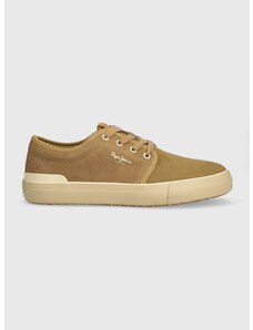 Semišové sneakers boty Pepe Jeans PMS31037 béžová barva, BEN URBAN M