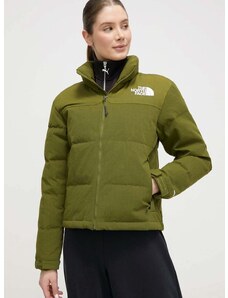 Péřová bunda The North Face 92 RIPSTOP NUPTSE dámská, zelená barva, zimní, NF0A870RPIB1