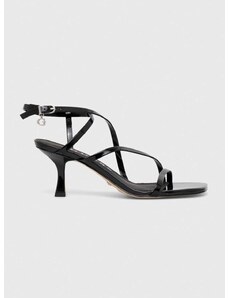 Kožené sandály Guess RIMILLA černá barva, FLJRIM PAT03