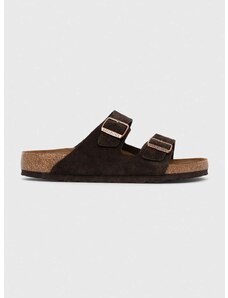 Semišové pantofle Birkenstock Arizona pánské, hnědá barva, 1027077