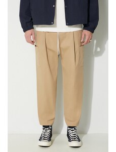 Kalhoty Drôle de Monsieur Le Pantalon Cropped Cargo pánské, béžová barva, jednoduché, D-BP153-CO106-DBG