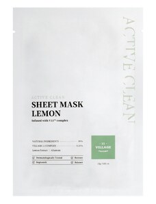VILLAGE 11 FACTORY - ACTIVE CLEAN MASK LEMON - Osvěžující plátýnková maska s výtažkem z citronu 23g