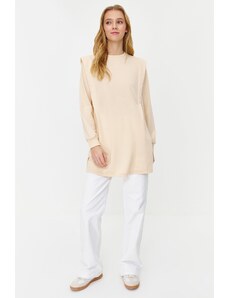 Trendyol Beige Padded Knitted Sweatshirt