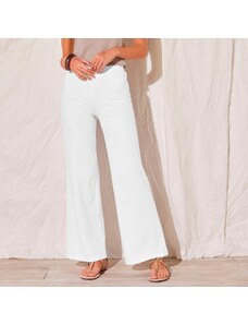 Blancheporte Splývavé široké kalhoty s pružným pasem bílá 52