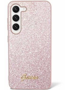Originální kryt GUESS - hardcase Glitter Script GUHCS24LHGGSHP pro Samsung Galaxy S24 Ultra , barva růžová
