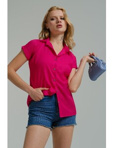 armonika Women's Fuchsia Short Sleeve Shirt