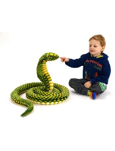 Plyšový had kobra zelená, délka 280 cm