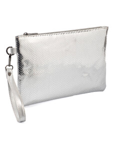 Capone Outfitters Paris Women's Clutch Portfolio Silver Bag