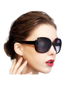 Camerazar Velké dámské sluneční brýle Flyback, černé, plastové s UV400 filtrem