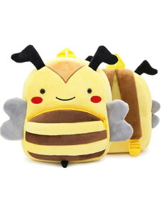 Camerazar Dětský plyšový batoh Bee, rozměry 26x24x10 cm, polyesterová podšívka, nastavitelné popruhy