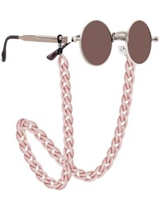 Camerazar Elegantní Plastový řetízek na brýle, světle růžová barva, délka 75 cm