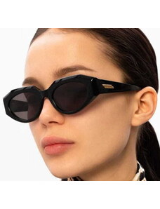 Camerazar Unisex sluneční brýle Pilot s kočičíma očima, černé, plastový rám, UV400 filtr cat.3