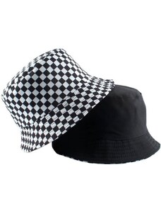 Camerazar Oboustranný Klobouk FISHER BUCKET HAT, černobílá kartáčovaná, polyester/bavlna, univerzální velikost 55-59 cm