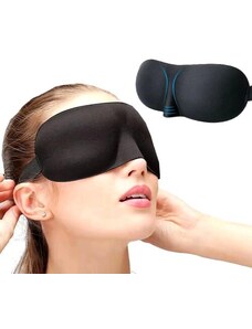 Camerazar 3D Maska na oči pro spánek, černá, měkký polyester, 24x9 cm