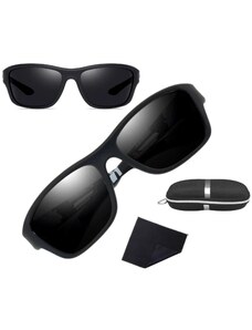 Camerazar Pánské sportovní sluneční brýle s polarizací, černé, plastový rám, UV 400 kat. 3 filtr