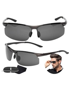 Camerazar Pánské sportovní sluneční brýle s polarizací, černé, kovové zorníky, UV filtr 400 kat. 3