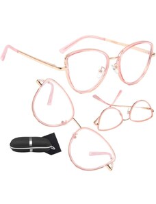 Camerazar Růžové kočičí brýle s antireflexními čočkami, polykarbonát/plast/kov, UV400 filtr