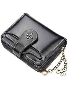 Camerazar Malá dámská peněženka v retro stylu, černá kvalitní umělé kůže, 9x12x3 cm