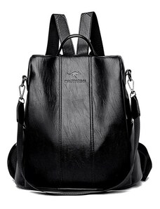Camerazar Elegantní dámský školní batoh z kvalitní umělé kůže, černý, 30x31x16 cm