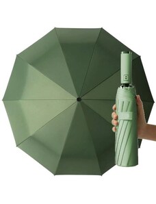 Camerazar Automatický skládací deštník, modrý s ozdobami, ocel a sklolaminát, 116 cm