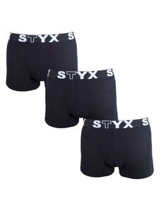 3PACK pánské boxerky Styx sportovní guma nadrozměr černé (3R960) 4