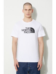 Bavlněné tričko The North Face M S/S Easy Tee bílá barva, s potiskem, NF0A87N5FN41