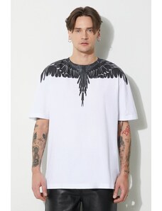 Bavlněné tričko Marcelo Burlon Icon Wings Basic bílá barva, s potiskem, CMAA056C99JER0010110