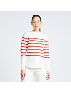 TRIBORD Dámský námořnický svetr pruhovaný bílo-červený