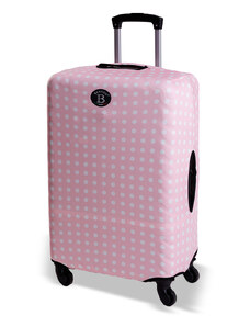 Obal na cestovní kufr BERTOO - Růžové puntíky velikost M